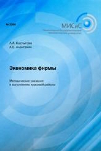 Книга Экономика фирмы. Методические указания к выполнению курсовой работы