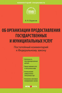 Книга Комментарий к Федеральному закону от 27 июля 2010 г. №210-ФЗ «Об организации предоставления государственных и муниципальных услуг» (постатейный)