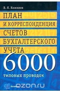 Книга План и корреспонденция счетов бухгалтерского учета. 6000 типовых проводок